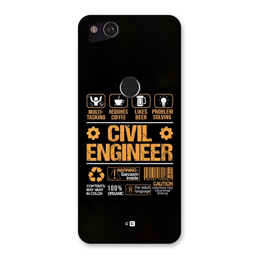 Civil Engineer Back Case for Google Pixel 2