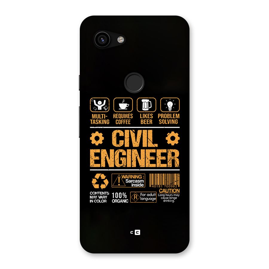 Civil Engineer Back Case for Google Pixel 3a