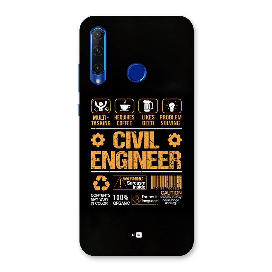 Civil Engineer Back Case for Honor 20i