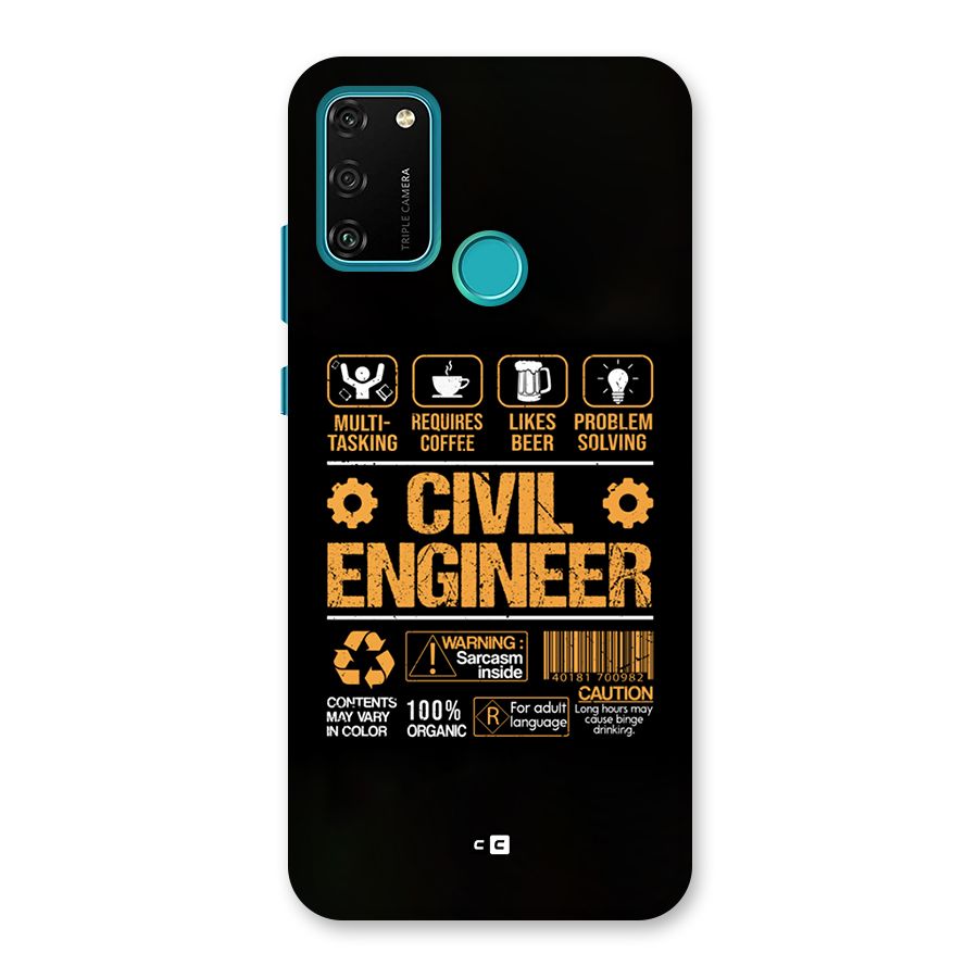 Civil Engineer Back Case for Honor 9A
