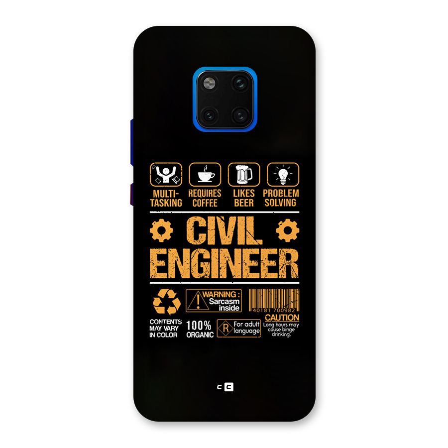 Civil Engineer Back Case for Huawei Mate 20 Pro