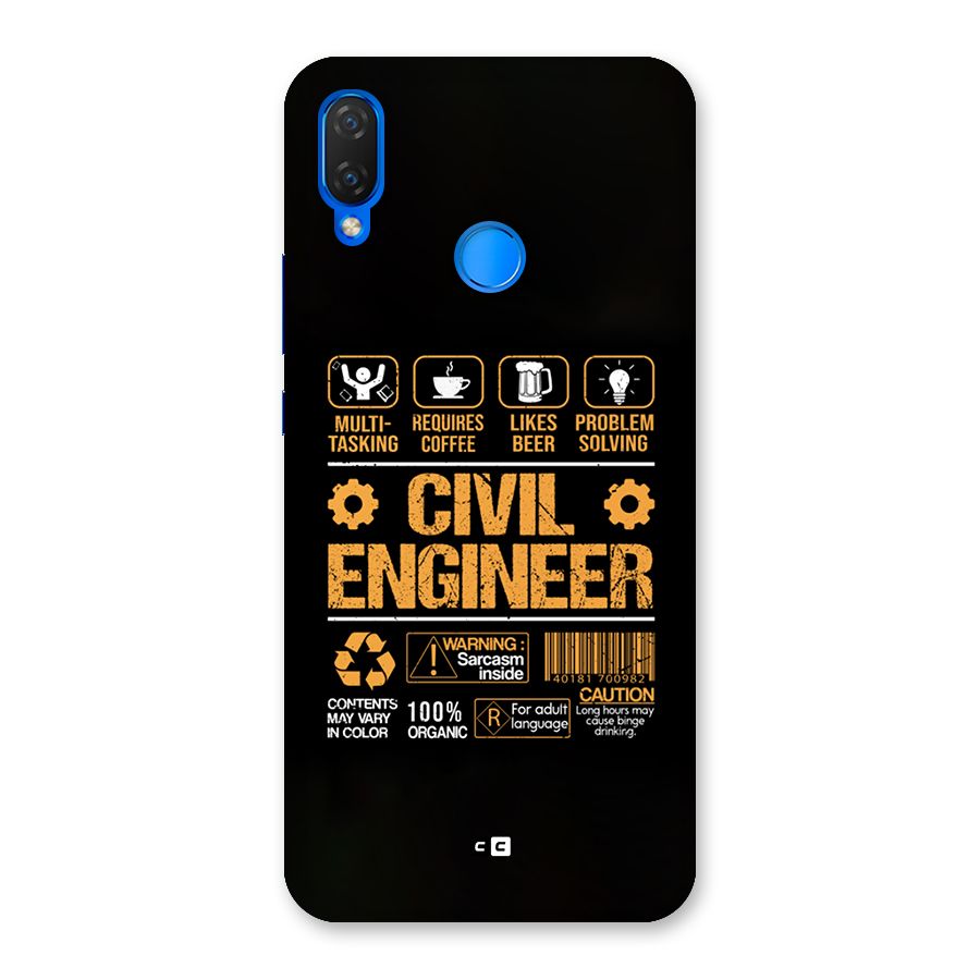 Civil Engineer Back Case for Huawei P Smart Plus
