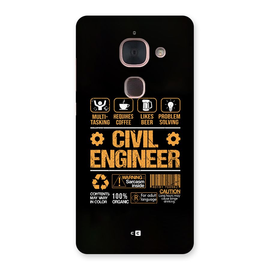 Civil Engineer Back Case for Le Max 2