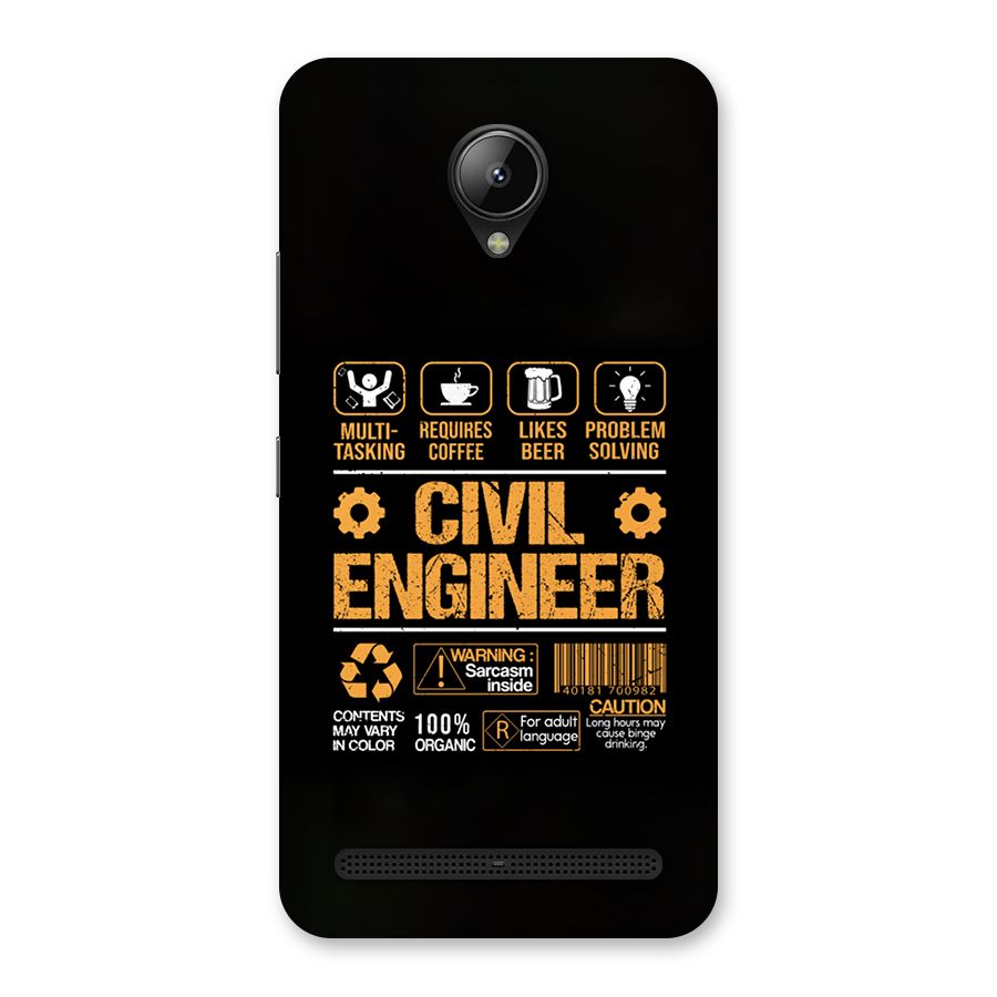 Civil Engineer Back Case for Lenovo C2