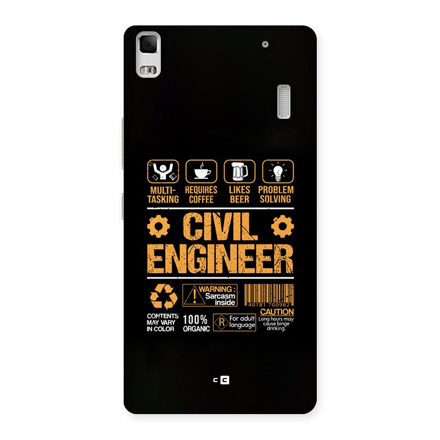 Civil Engineer Back Case for Lenovo K3 Note