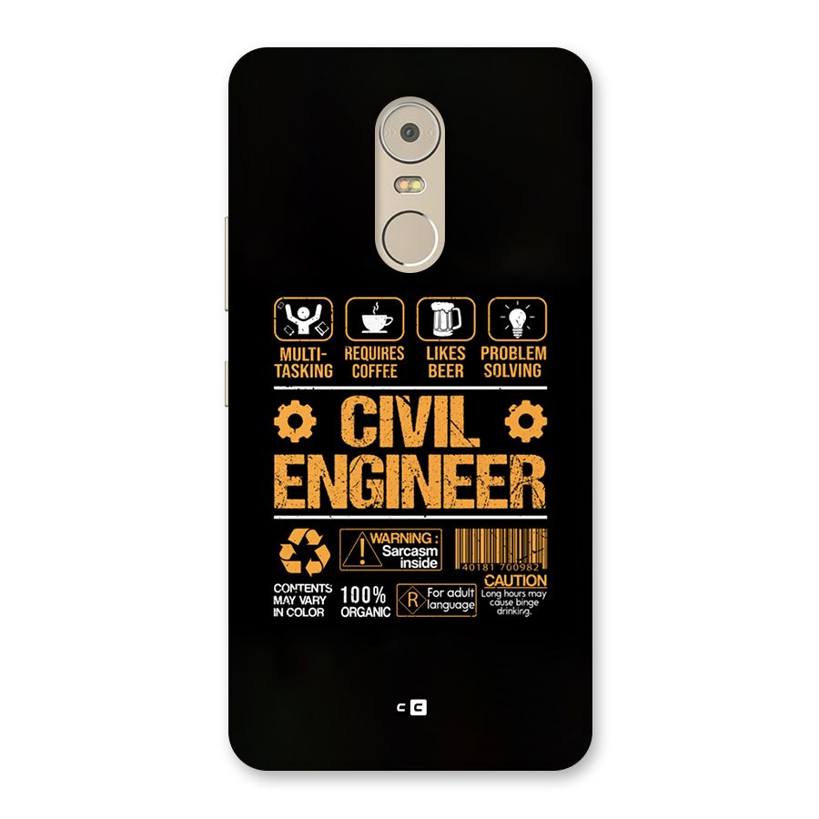Civil Engineer Back Case for Lenovo K6 Note