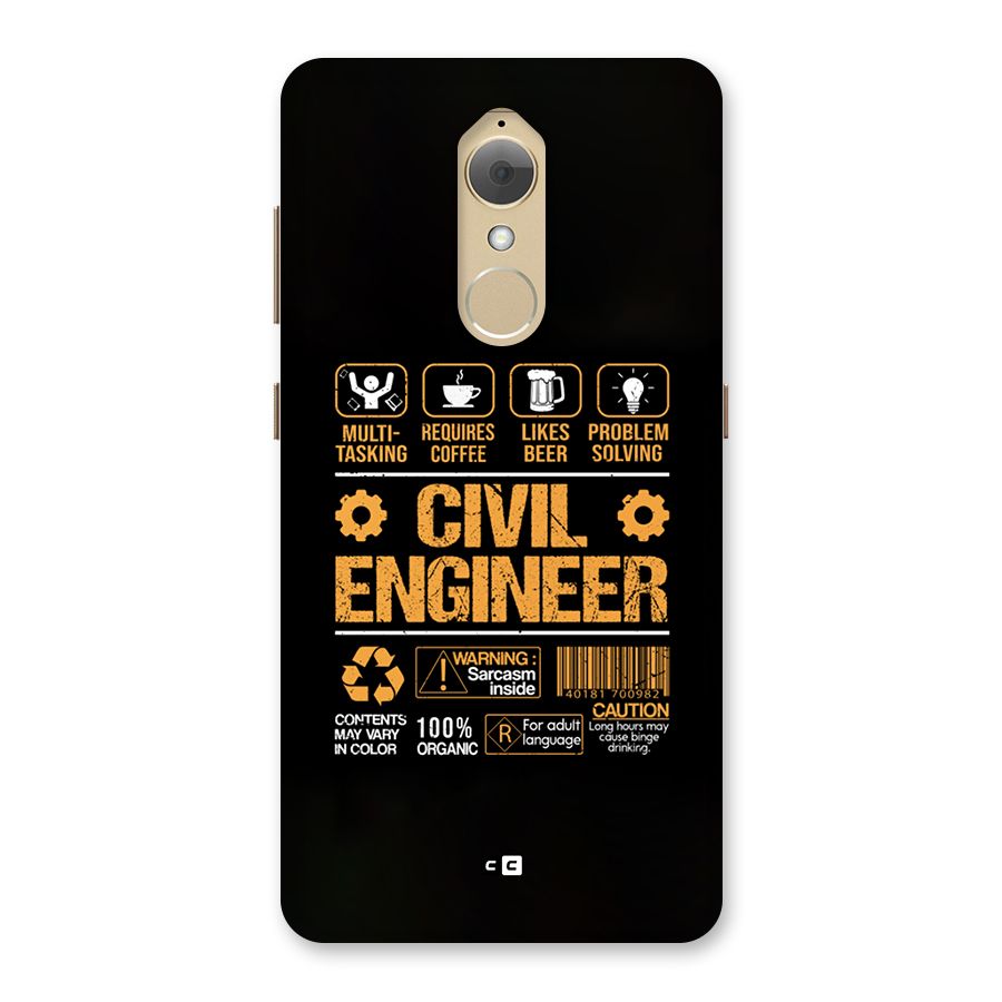 Civil Engineer Back Case for Lenovo K8