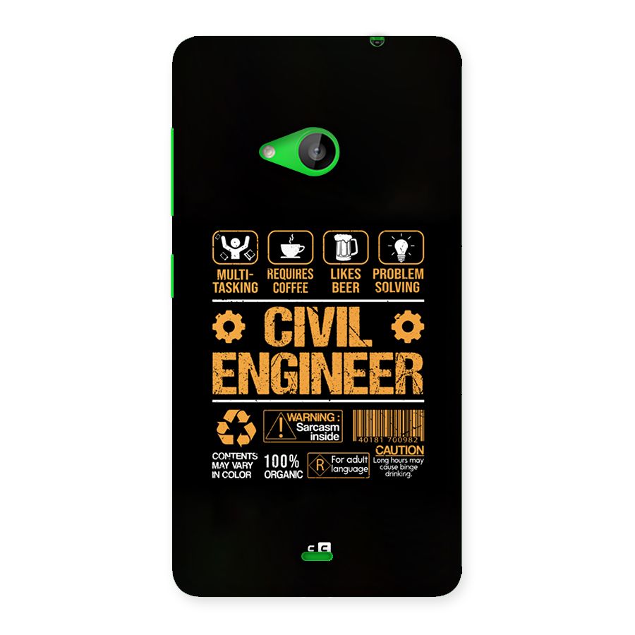 Civil Engineer Back Case for Lumia 535