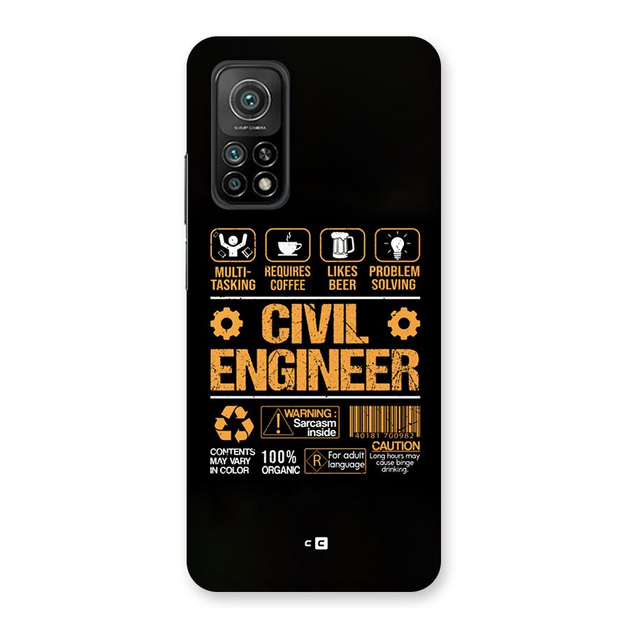Civil Engineer Back Case for Mi 10T 5G