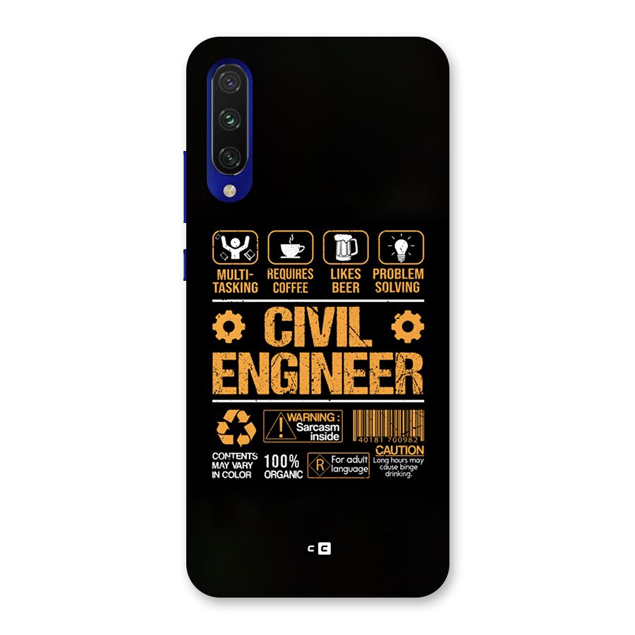 Civil Engineer Back Case for Mi A3