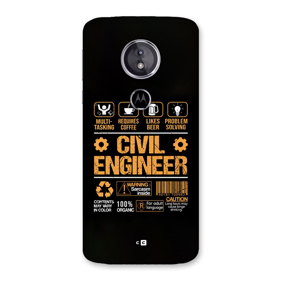 Civil Engineer Back Case for Moto E5