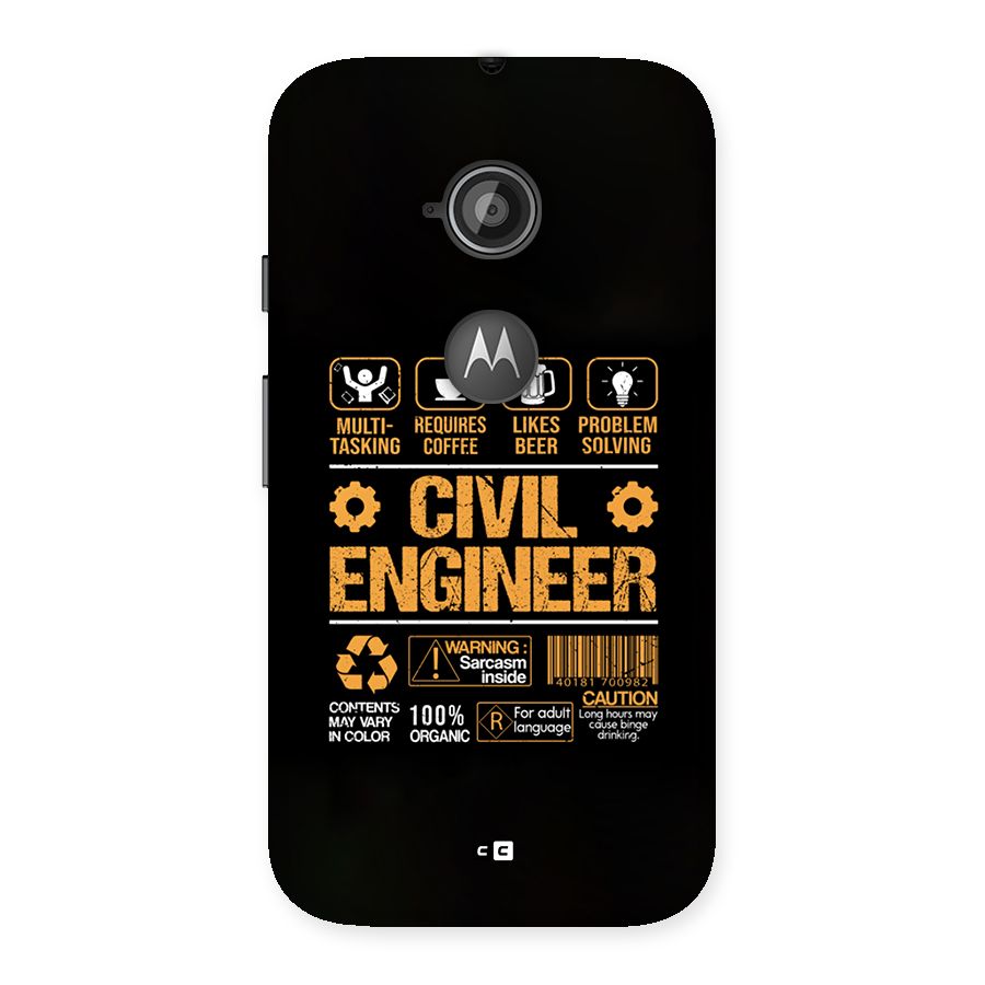 Civil Engineer Back Case for Moto E 2nd Gen