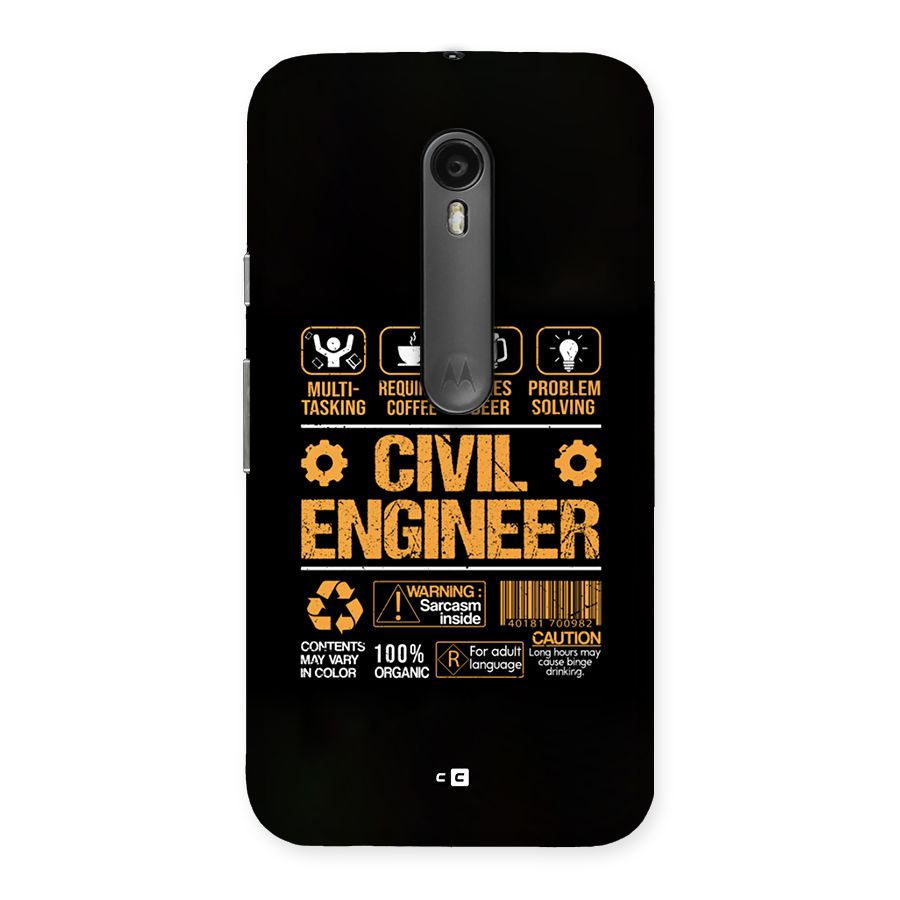 Civil Engineer Back Case for Moto G3