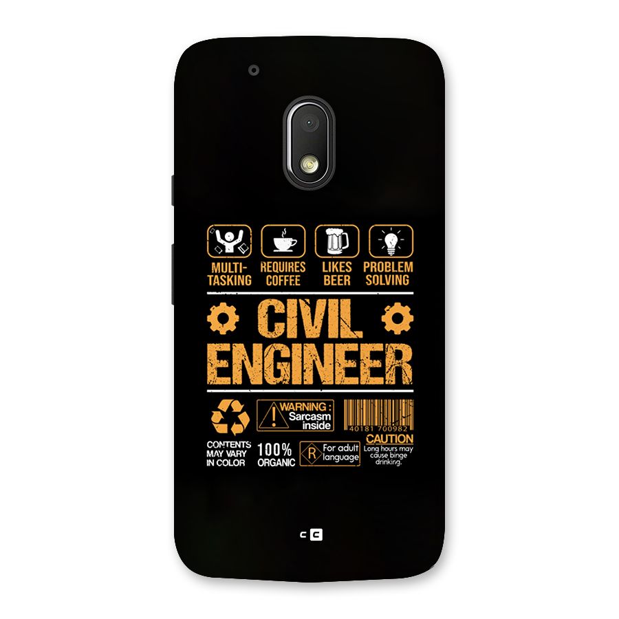 Civil Engineer Back Case for Moto G4 Play