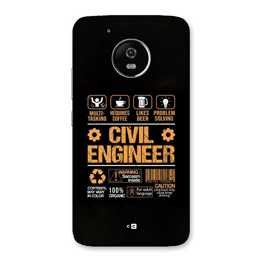 Civil Engineer Back Case for Moto G5