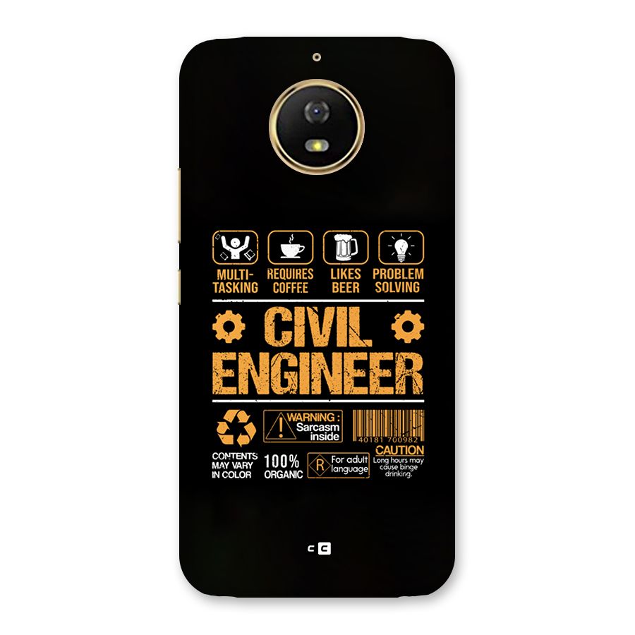 Civil Engineer Back Case for Moto G5s