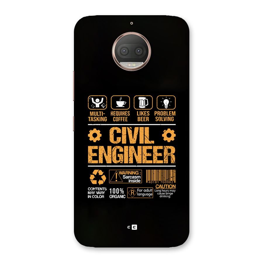 Civil Engineer Back Case for Moto G5s Plus