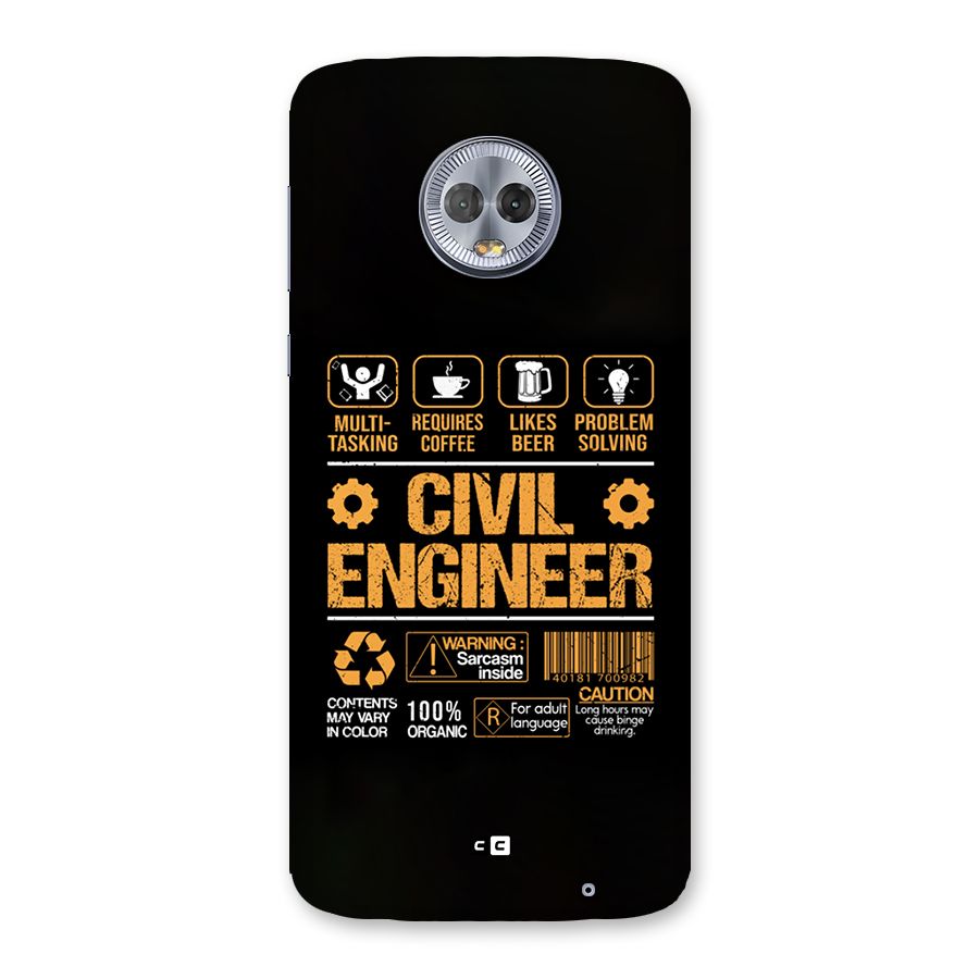 Civil Engineer Back Case for Moto G6 Plus