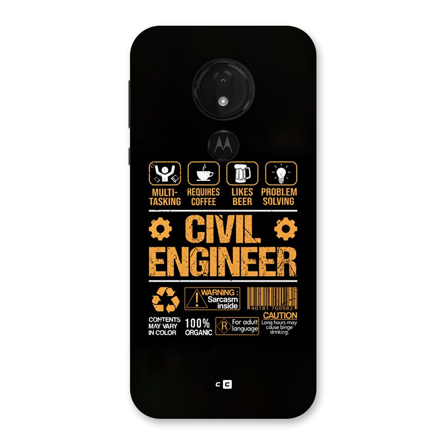 Civil Engineer Back Case for Moto G7 Power