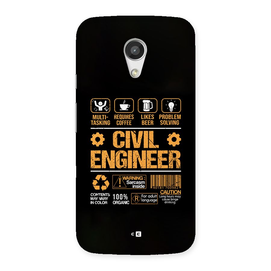 Civil Engineer Back Case for Moto G 2nd Gen