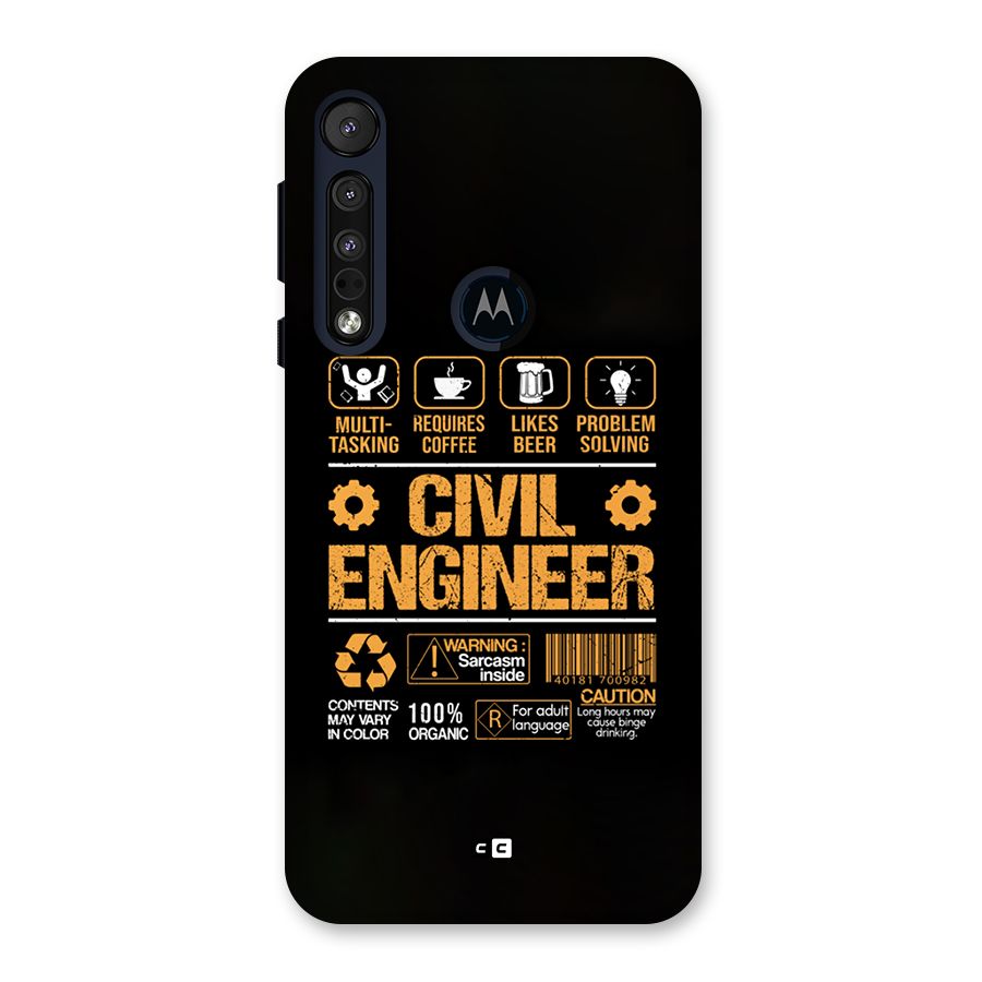Civil Engineer Back Case for Motorola One Macro