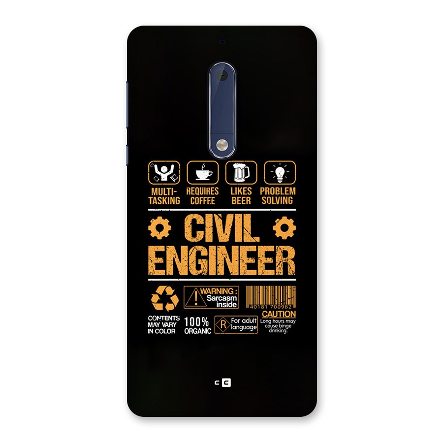 Civil Engineer Back Case for Nokia 5