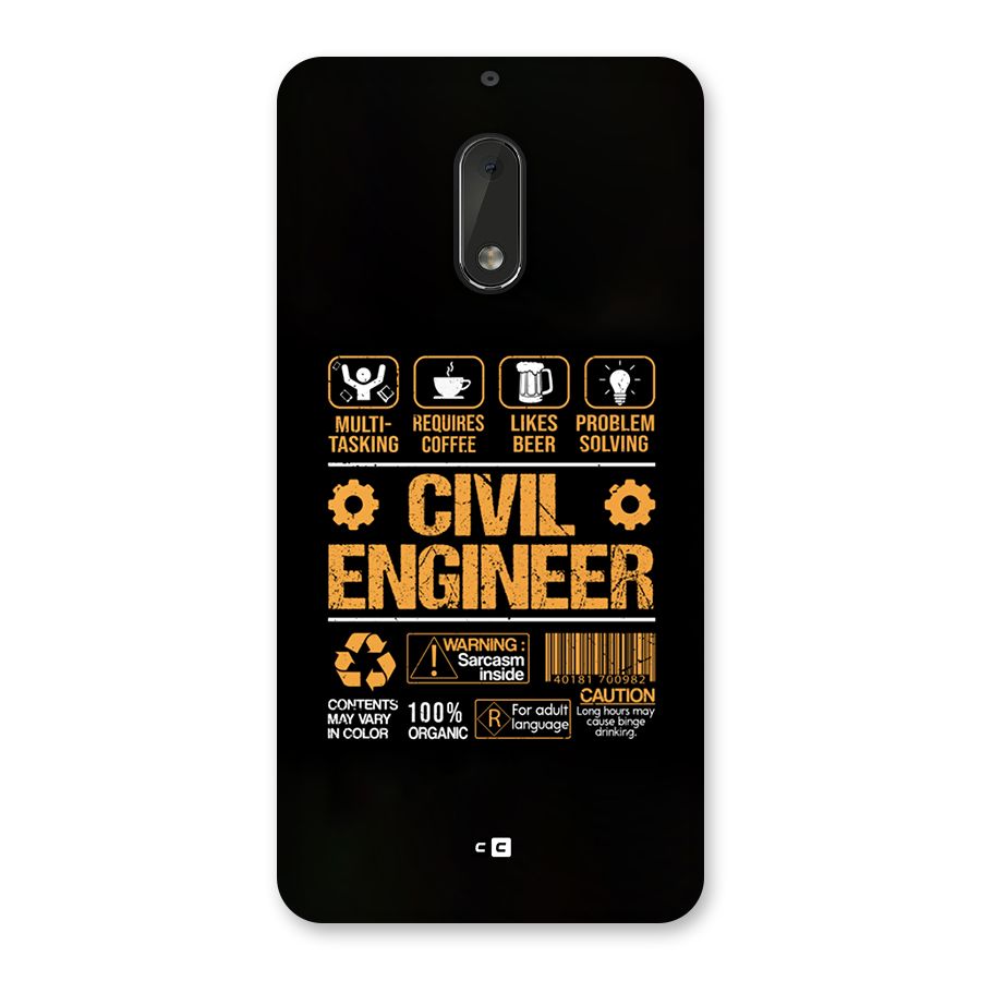 Civil Engineer Back Case for Nokia 6