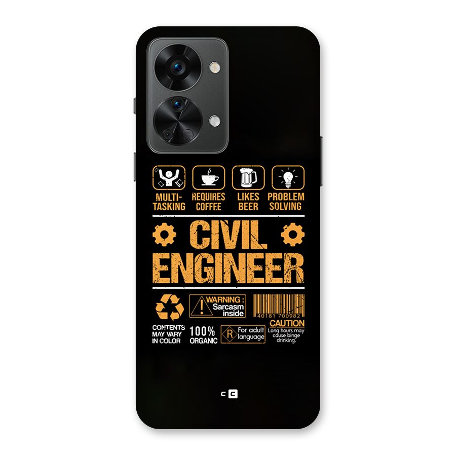 Civil Engineer Back Case for OnePlus Nord 2T