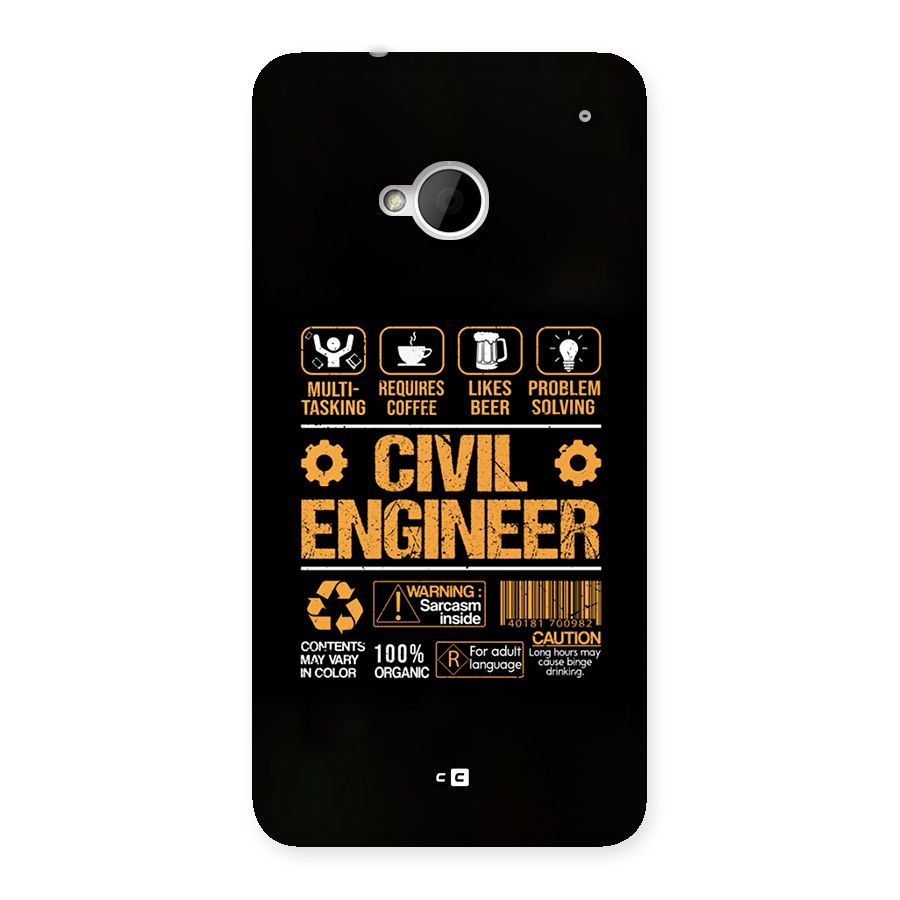 Civil Engineer Back Case for One M7 (Single Sim)