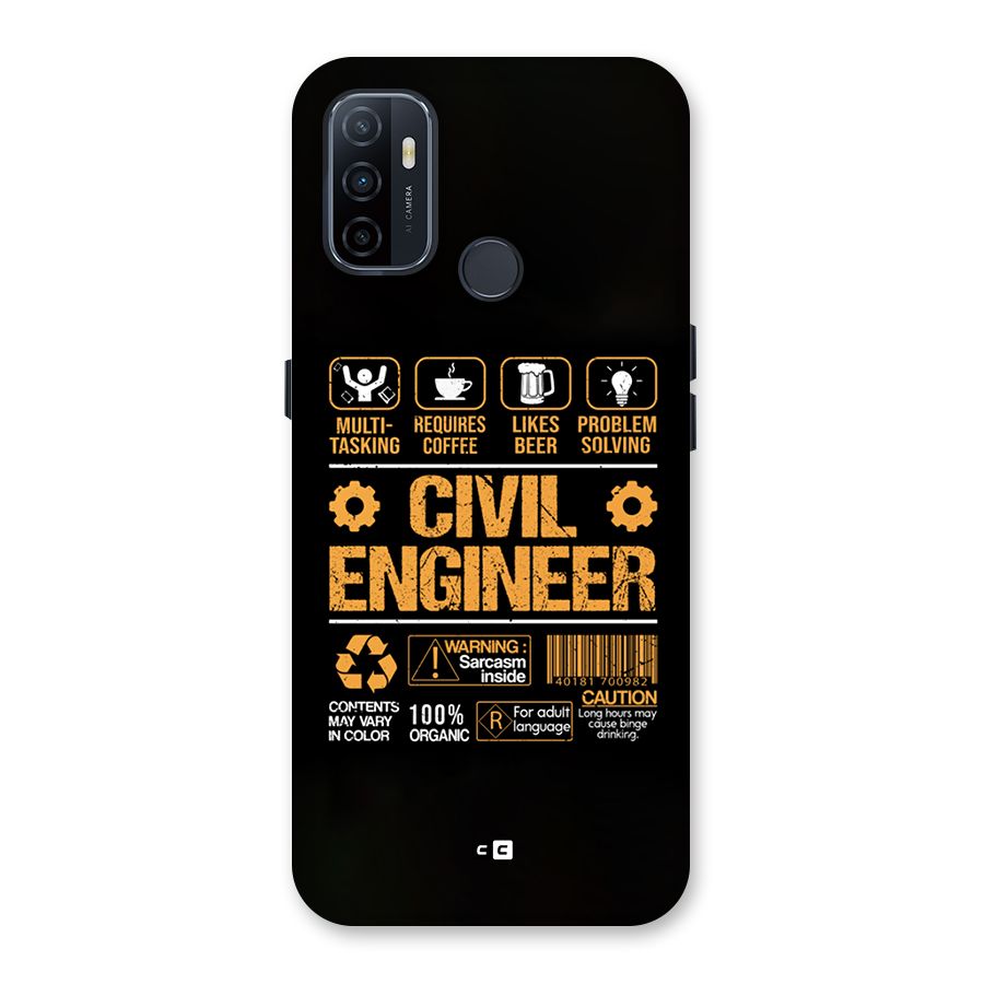 Civil Engineer Back Case for Oppo A33 (2020)