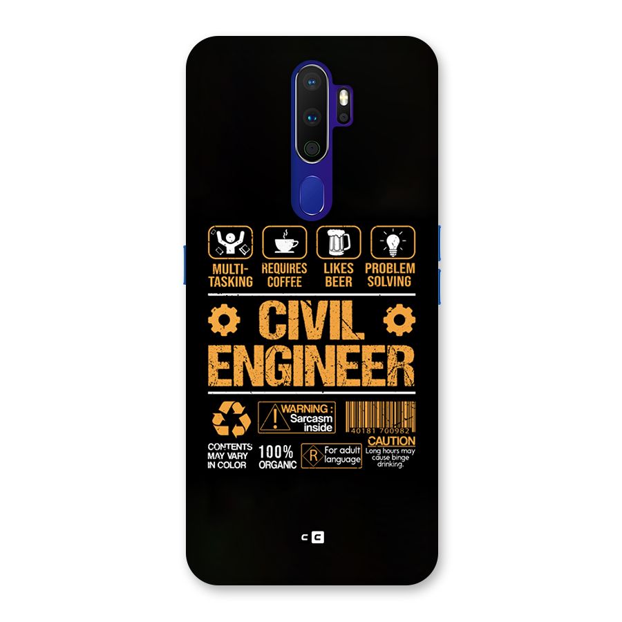 Civil Engineer Back Case for Oppo A9 (2020)