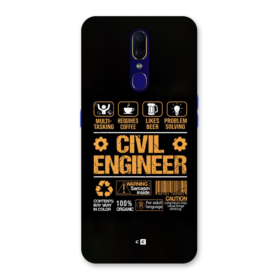 Civil Engineer Back Case for Oppo F11