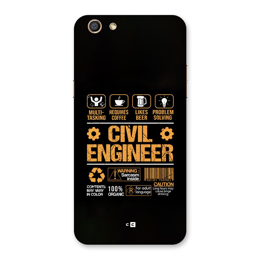 Civil Engineer Back Case for Oppo F3