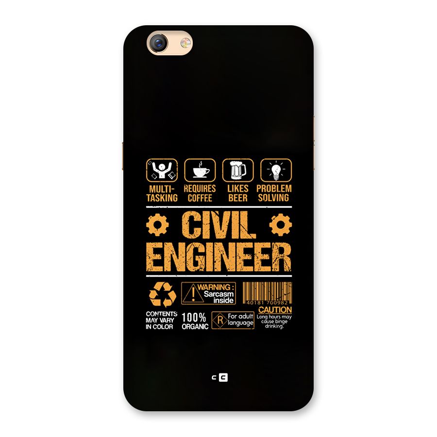 Civil Engineer Back Case for Oppo F3 Plus