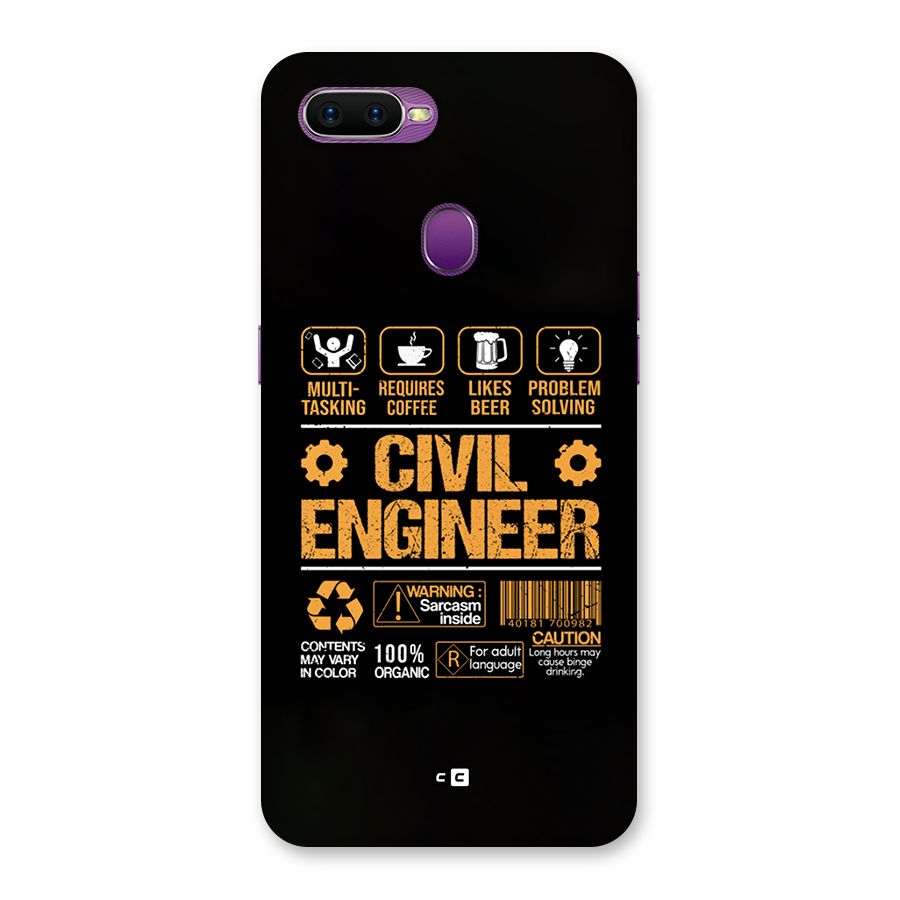Civil Engineer Back Case for Oppo F9