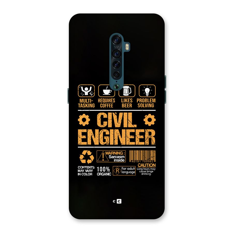 Civil Engineer Back Case for Oppo Reno2