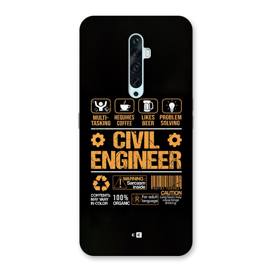 Civil Engineer Back Case for Oppo Reno2 F