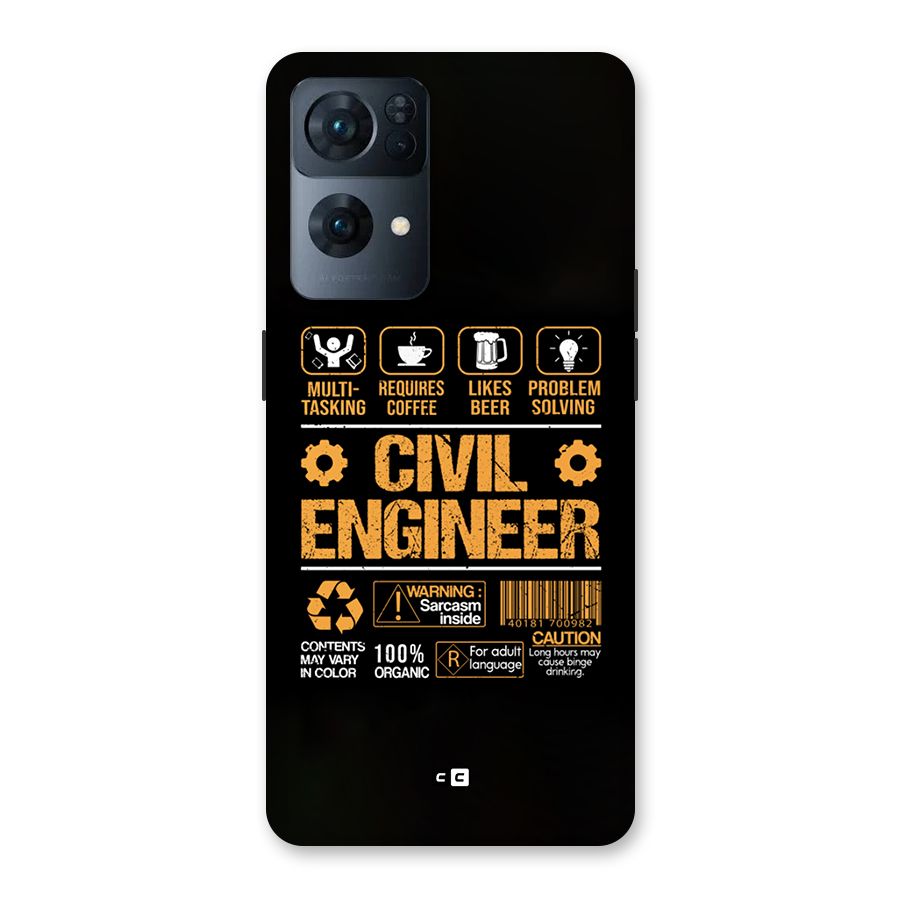 Civil Engineer Back Case for Oppo Reno7 Pro 5G