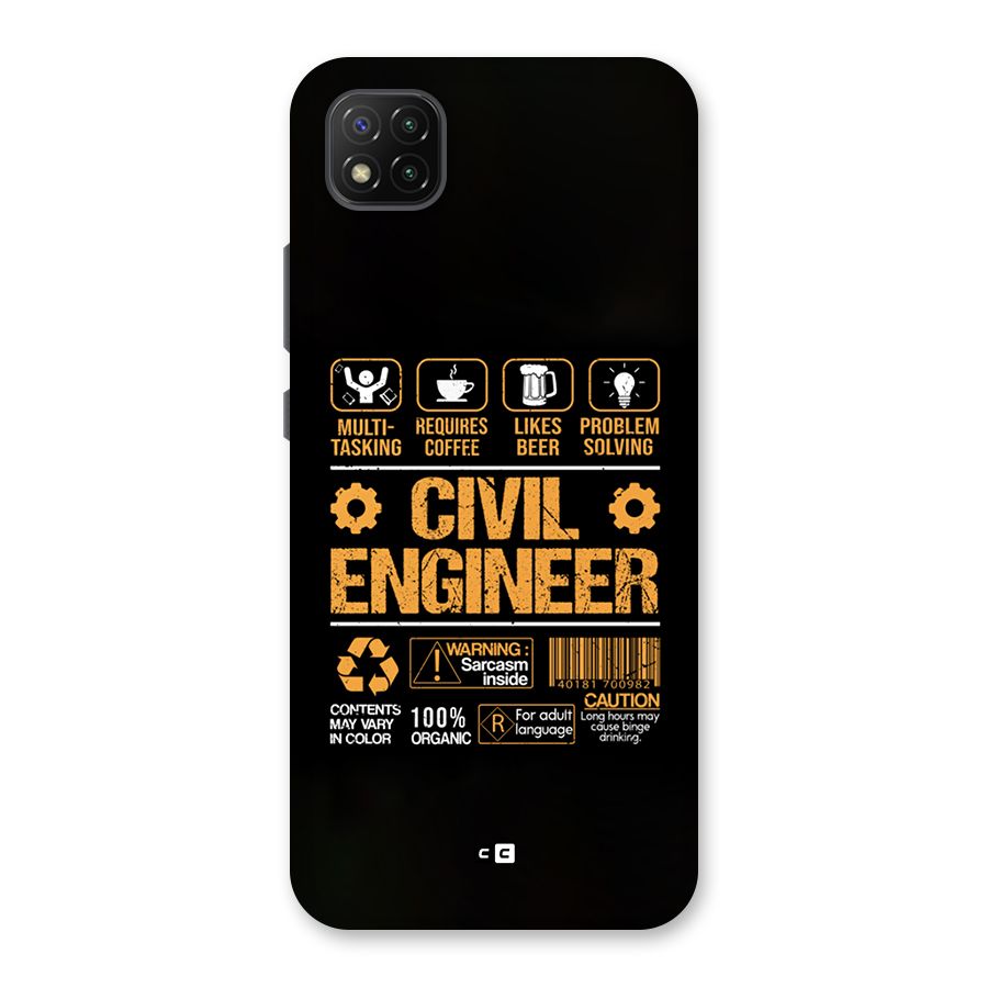 Civil Engineer Back Case for Poco C3
