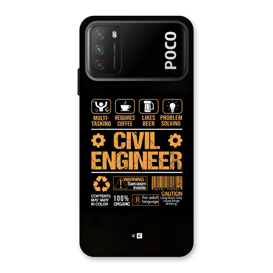 Civil Engineer Back Case for Poco M3