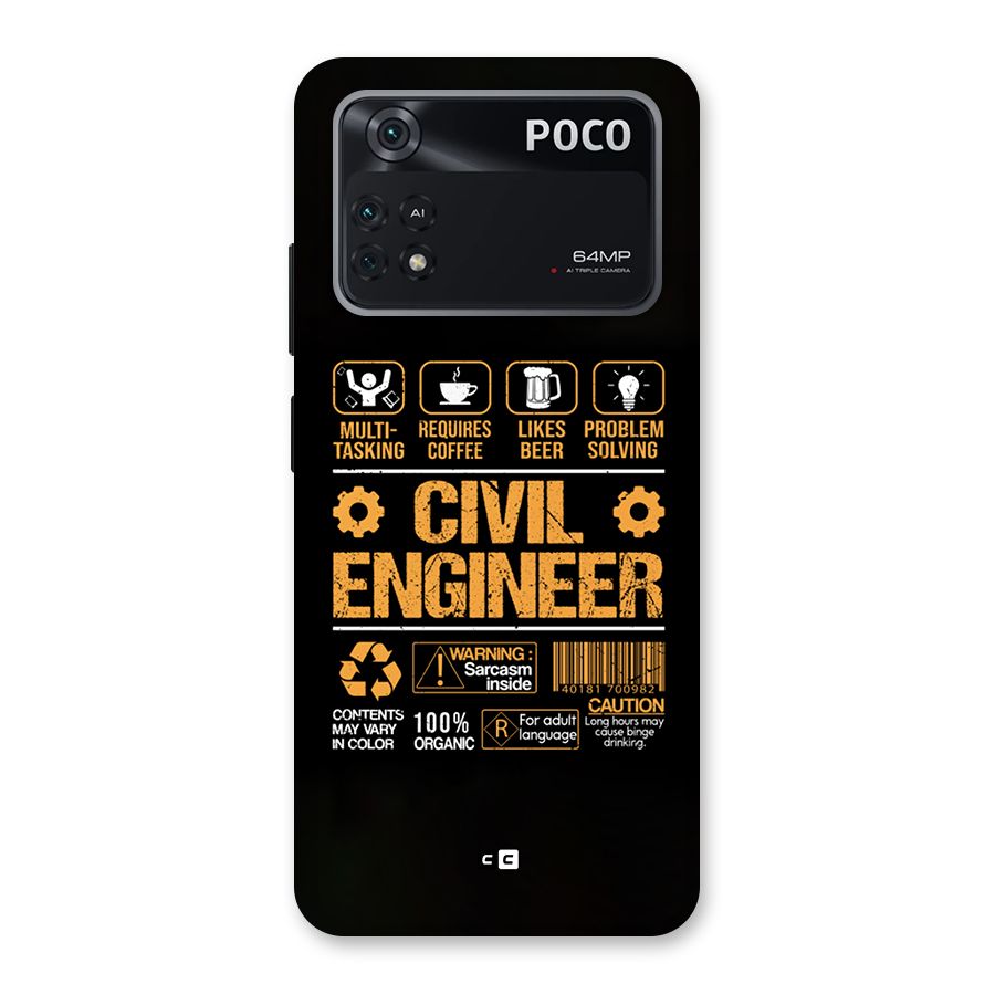Civil Engineer Back Case for Poco M4 Pro 4G