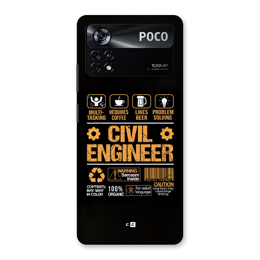 Civil Engineer Back Case for Poco X4 Pro 5G