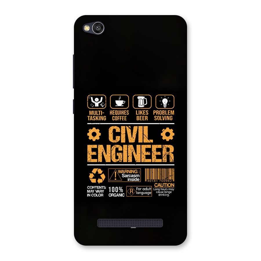 Civil Engineer Back Case for Redmi 4A