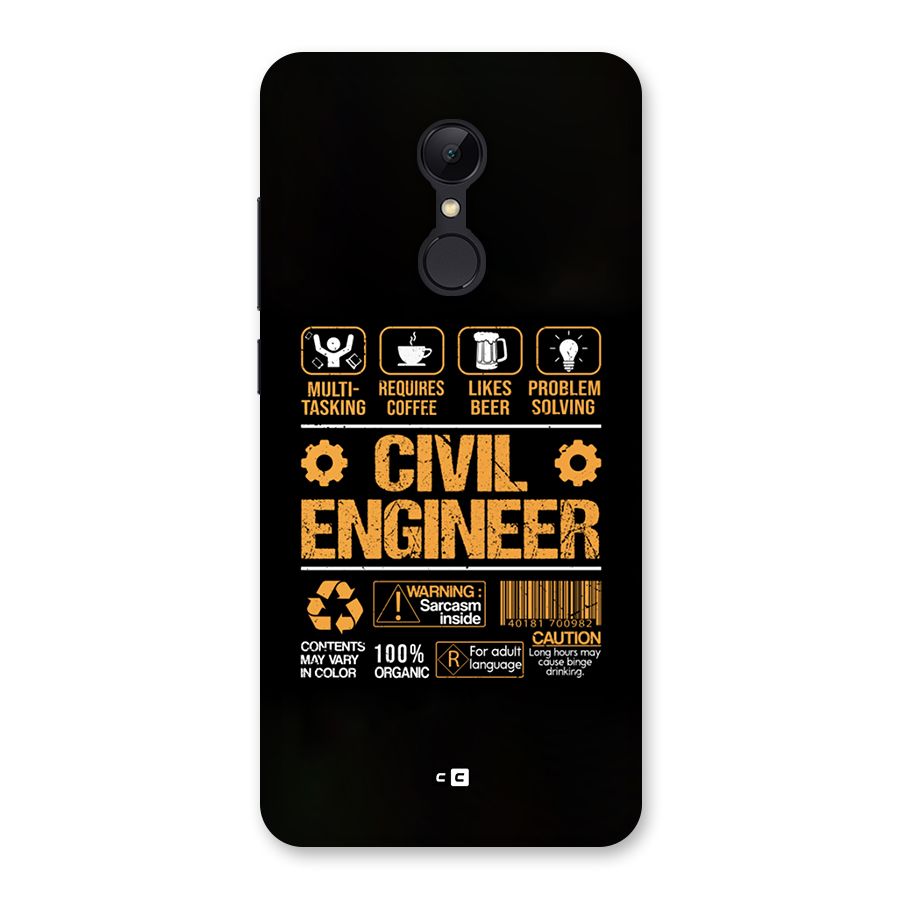 Civil Engineer Back Case for Redmi 5