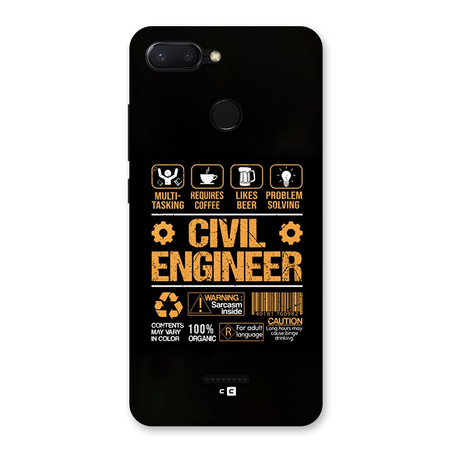 Civil Engineer Back Case for Redmi 6
