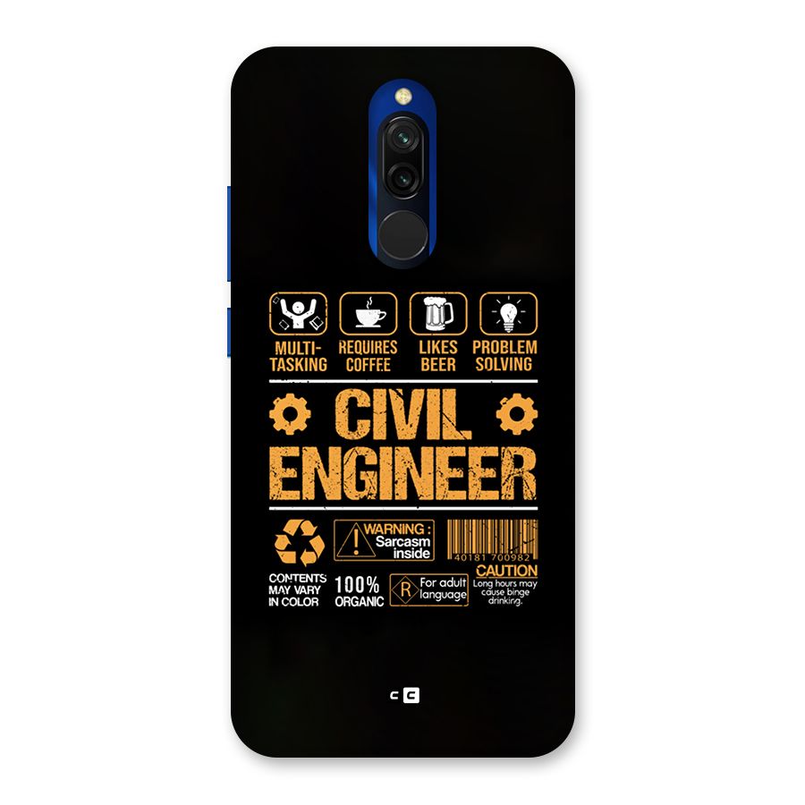Civil Engineer Back Case for Redmi 8
