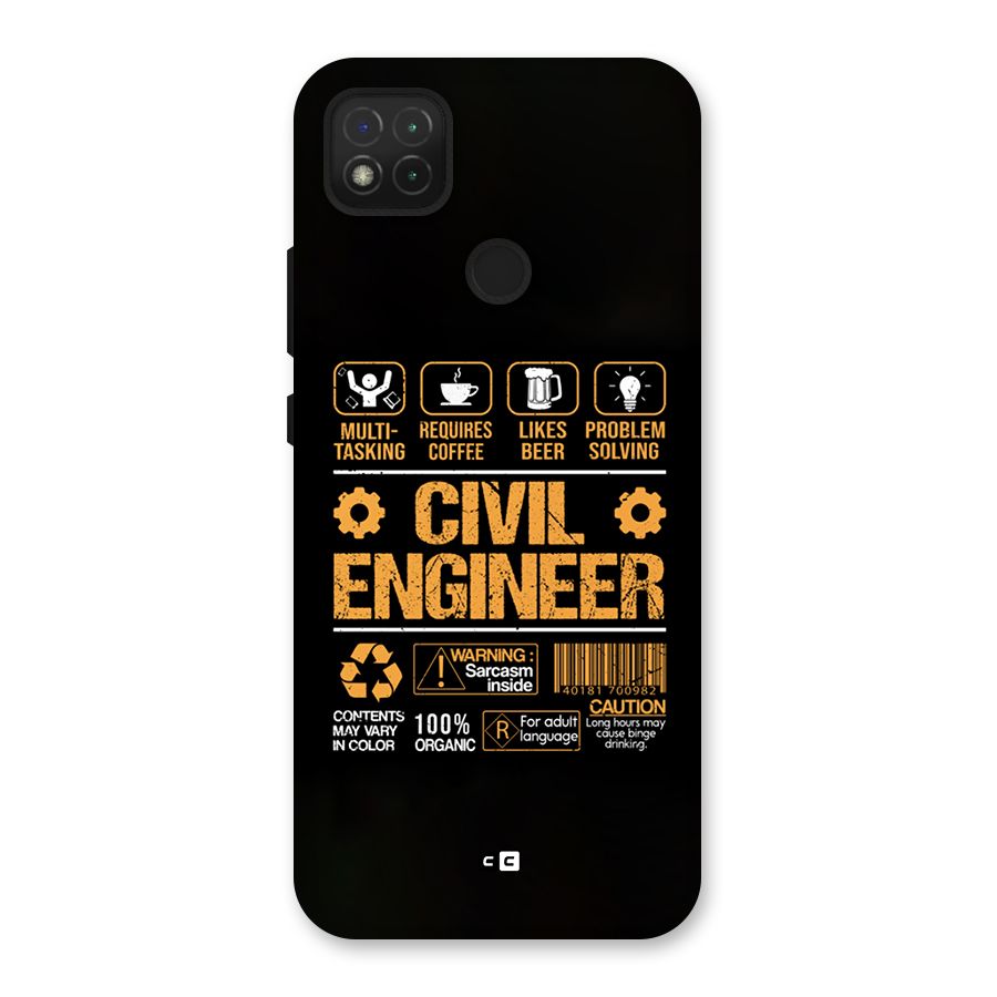 Civil Engineer Back Case for Redmi 9