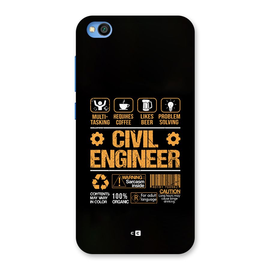 Civil Engineer Back Case for Redmi Go