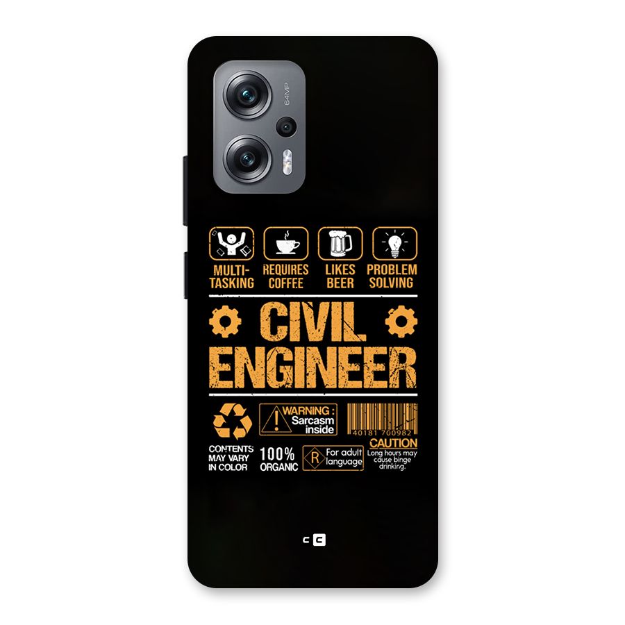 Civil Engineer Back Case for Redmi K50i