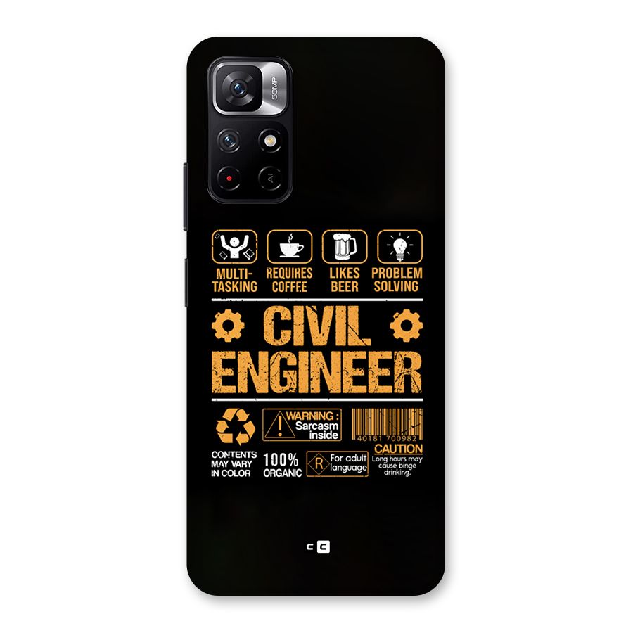 Civil Engineer Back Case for Redmi Note 11T 5G